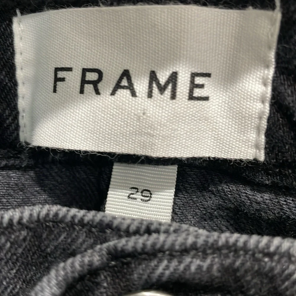 Frame distressed Le Sylvie Slender Straight high waist black jeans. Size 29 - Picture 2 of 10